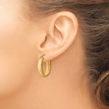 YGP Sterling 5mm Oval Textured Hoop Earrings - Walter Bauman Jewelers