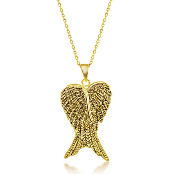 YGP Sterling Angel Wings Pendant - Walter Bauman Jewelers