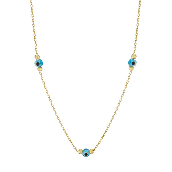 YGP Sterling Blue Guardian Eye Bead Station Necklace - Walter Bauman Jewelers