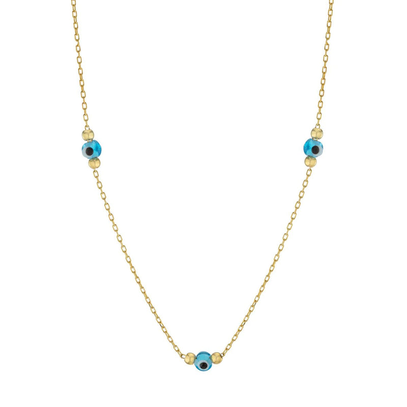 YGP Sterling Blue Guardian Eye Bead Station Necklace - Walter Bauman Jewelers