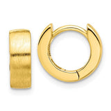 YGP Sterling Brushed 4x13mm Hinged Huggie Hoop Earrings - Walter Bauman Jewelers