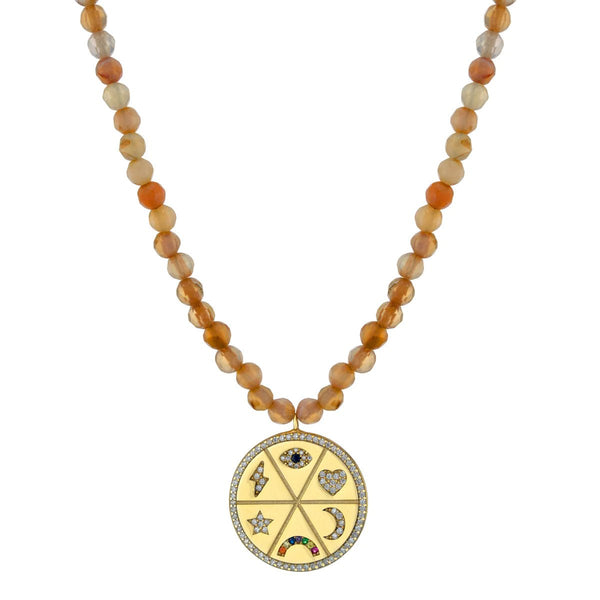 YGP Sterling Chalcedony CZ Medallion Necklace - Walter Bauman Jewelers