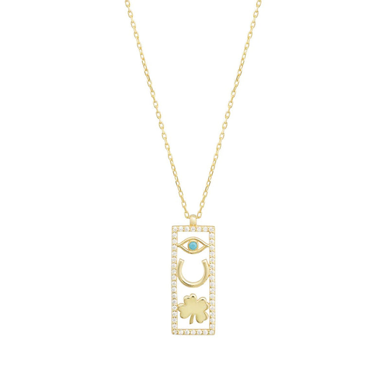 YGP Sterling CZ 18" Cartouche Necklace - Walter Bauman Jewelers