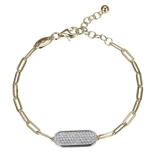 YGP Sterling CZ Bar Paperclip Link Bracelet - Walter Bauman Jewelers
