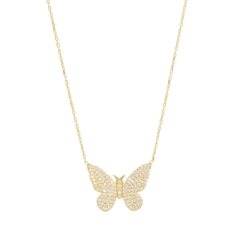 YGP Sterling CZ Butterfly Pendant - Walter Bauman Jewelers