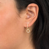 YGP Sterling CZ Circle Drop Hoop Earrings - Walter Bauman Jewelers