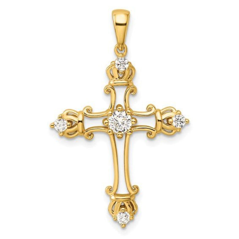 YGP Sterling CZ Cross - Walter Bauman Jewelers