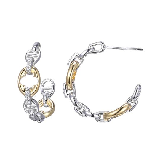 YGP Sterling CZ Hoop Earrings - Walter Bauman Jewelers