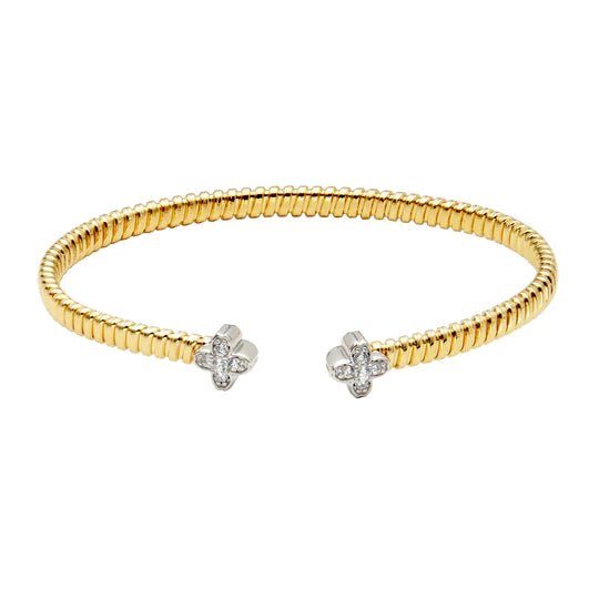 YGP Sterling CZ Mesh Cuff Bangle Bracelet - Walter Bauman Jewelers