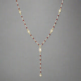 YGP Sterling CZ Red Enamel Y-Necklace - Walter Bauman Jewelers