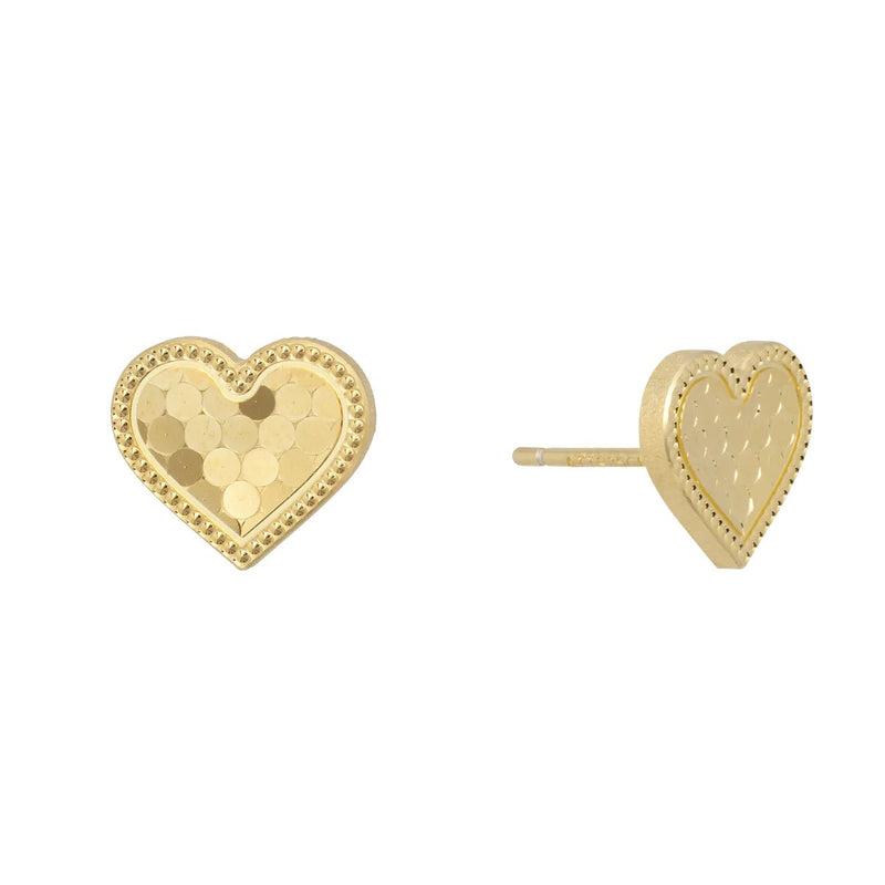 YGP Sterling Dia Cut Heart Stud Earrings - Walter Bauman Jewelers