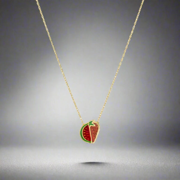 YGP Sterling Enamel Strawberry Pendant - Walter Bauman Jewelers