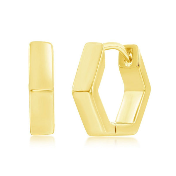 YGP Sterling Geometric Huggie Hoop Earrings - Walter Bauman Jewelers