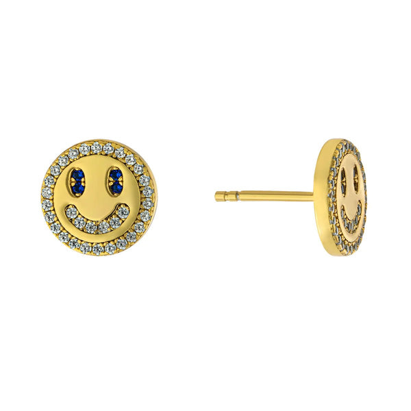 YGP Sterling Happy Face Stud Earrings - Walter Bauman Jewelers