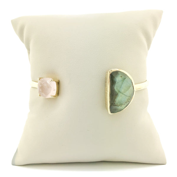 YGP Sterling Labradorite & Rose Quartz Cuff - Walter Bauman Jewelers