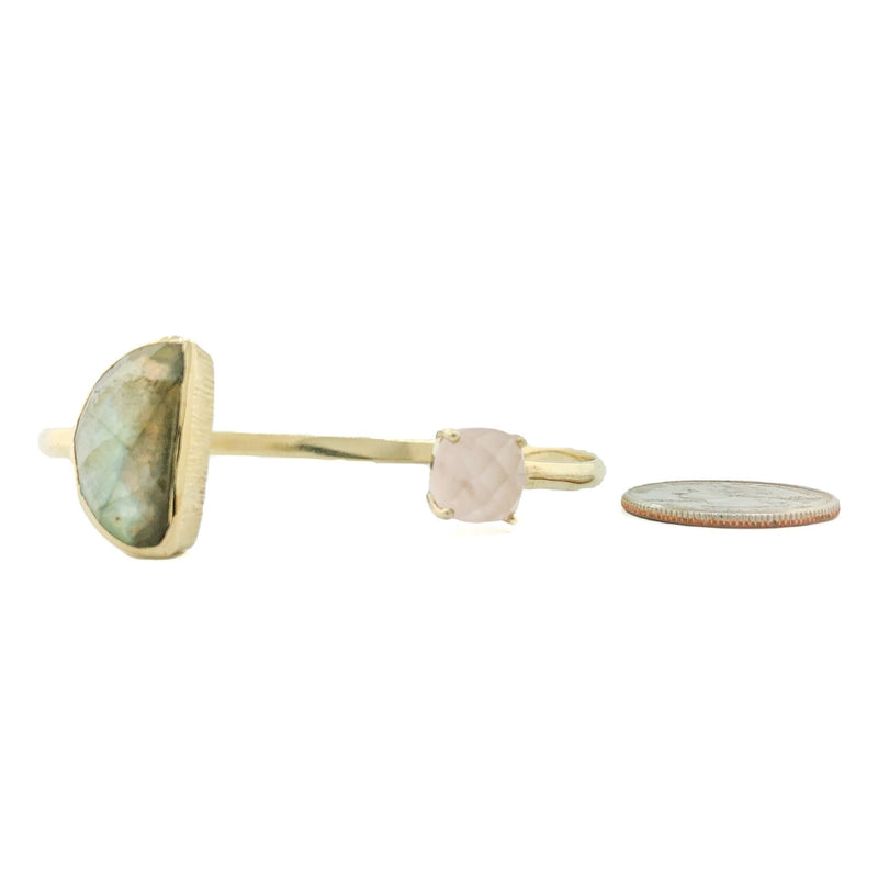 YGP Sterling Labradorite & Rose Quartz Cuff - Walter Bauman Jewelers