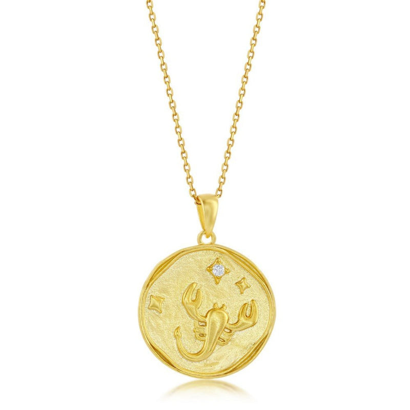 YGP Sterling 'Scorpio' CZ Circle Zodiac Pendant w/Chain - Walter Bauman Jewelers