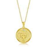 YGP Sterling 'Taurus' CZ Circle Zodiac Pendant w/Chain - Walter Bauman Jewelers