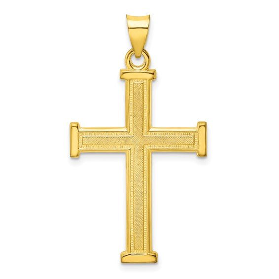 YGP Sterling Textured Cross - Walter Bauman Jewelers