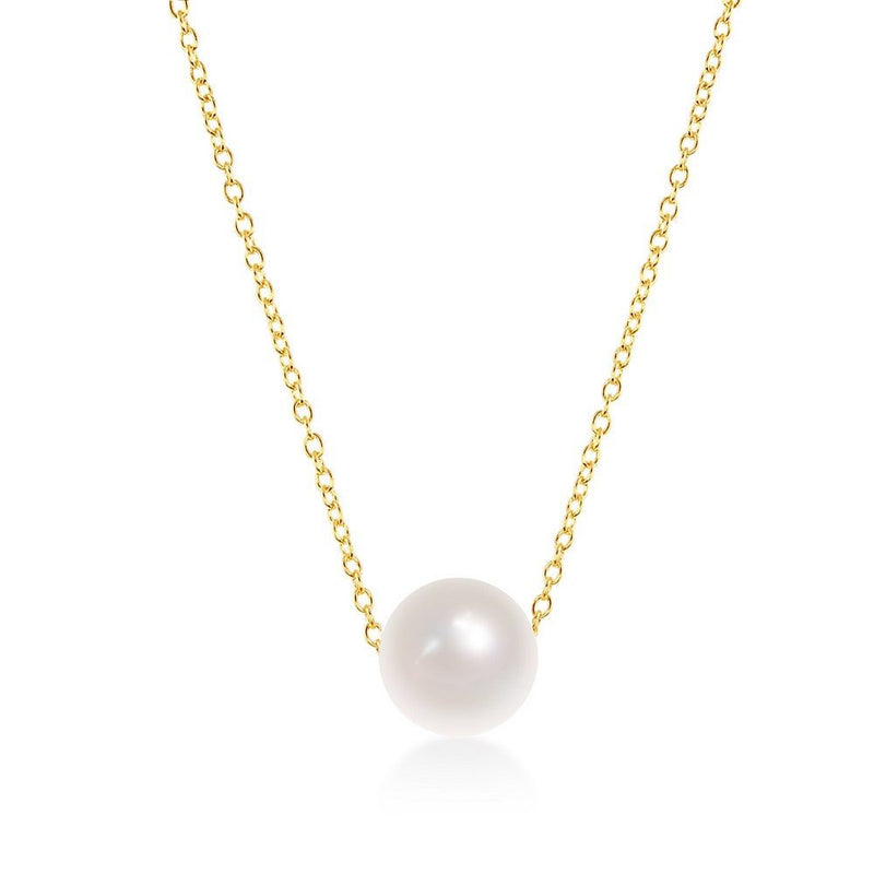 YGP Sterling Threaded 10MM Freshwater Pearl Necklace - Walter Bauman Jewelers