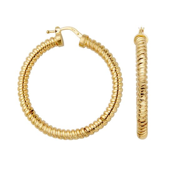 YGP Sterling Tubugas 40MM/4MM Hoop Earring - Walter Bauman Jewelers