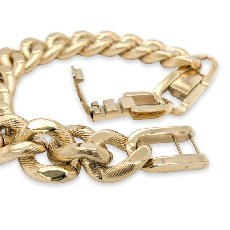 YGP STST Textured Curb Link Chain Bracelet - Walter Bauman Jewelers