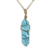 YGP Turquoise Wire Wrapped Prism Pendant - Walter Bauman Jewelers